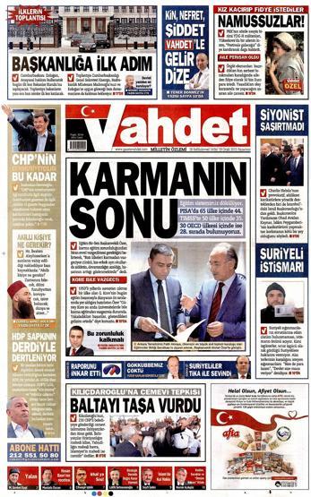 Gazete manşetleri (19 Ocak 2015)