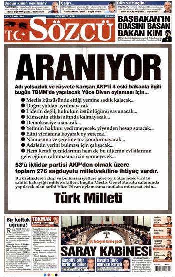 Gazete manşetleri (20 Ocak 2015)