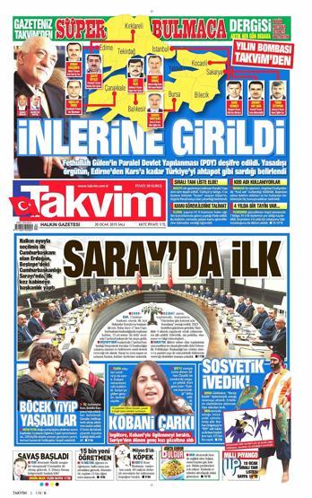 Gazete manşetleri (20 Ocak 2015)