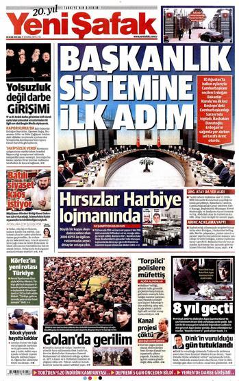 Gazete manşetleri (20 Ocak 2015)