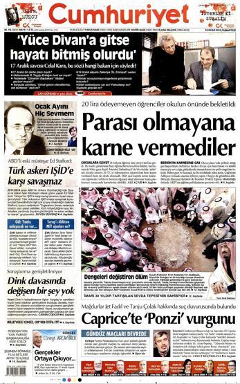 Gazete manşetleri (24.01.2015)