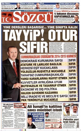Gazete manşetleri (24.01.2015)