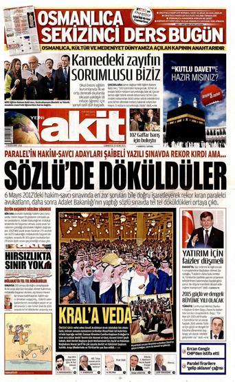Gazete manşetleri (24.01.2015)
