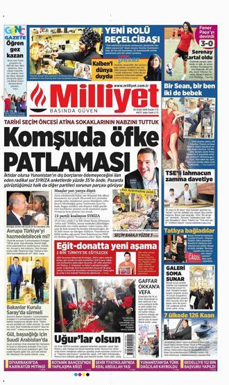 Gazete manşetleri (25.01.2015)