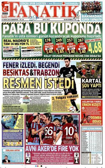 Gazete manşetleri (31.01.2015)
