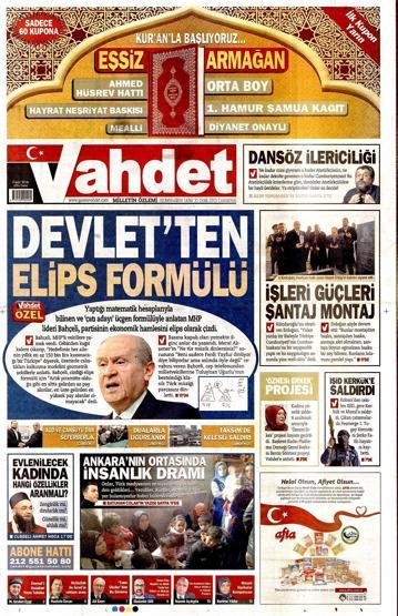 Gazete manşetleri (31.01.2015)