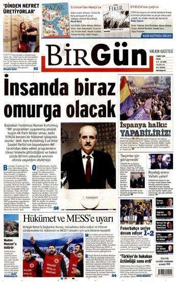 Gazete manşetleri (01.02.2015)