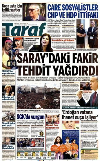 Gazete manşetleri (01.02.2015)