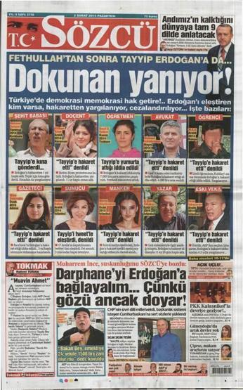 Gazete manşetleri (02.02.2015)