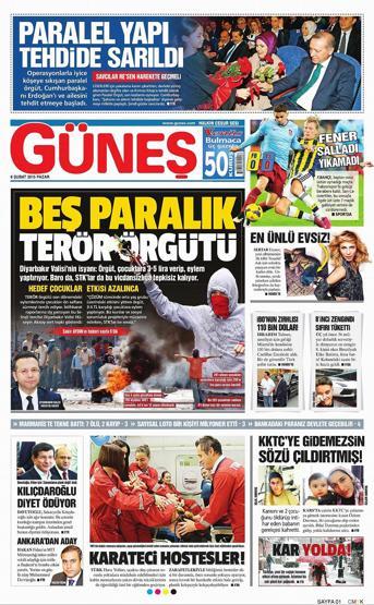 Gazete manşetleri (08.02.2015)