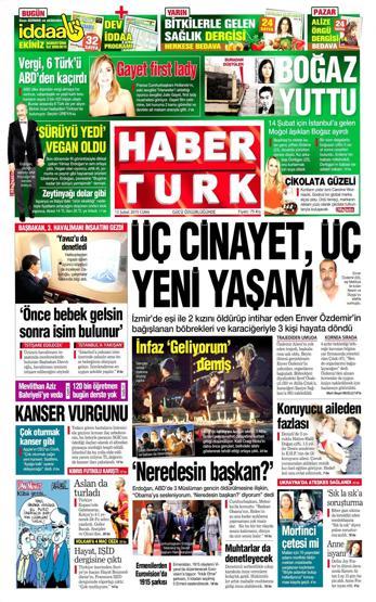 Gazete manşetleri (13 Şubat 2015)