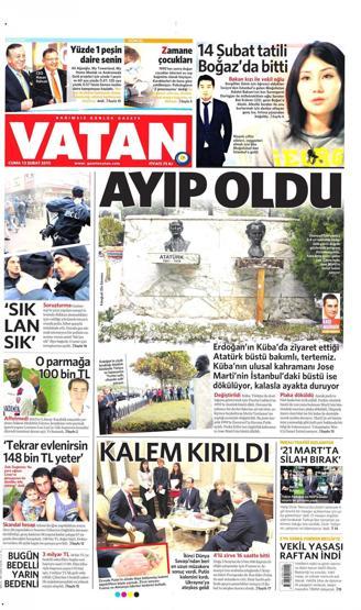 Gazete manşetleri (13 Şubat 2015)