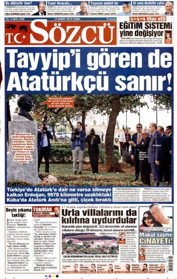 Gazete manşetleri (13 Şubat 2015)