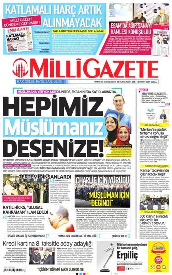 Gazete manşetleri (13 Şubat 2015)