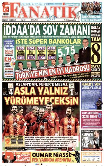 Gazete manşetleri (13 Şubat 2015)