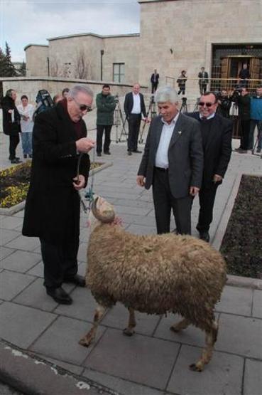 Ensar Öğüt basın toplantısına koçla geldi