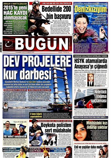 Gazete manşetleri (14.02.2015)