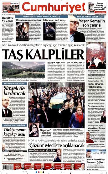 Gazete manşetleri (15-02-2015)