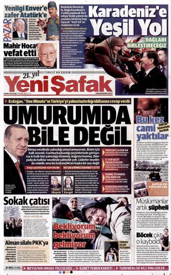 Gazete manşetleri (15-02-2015)