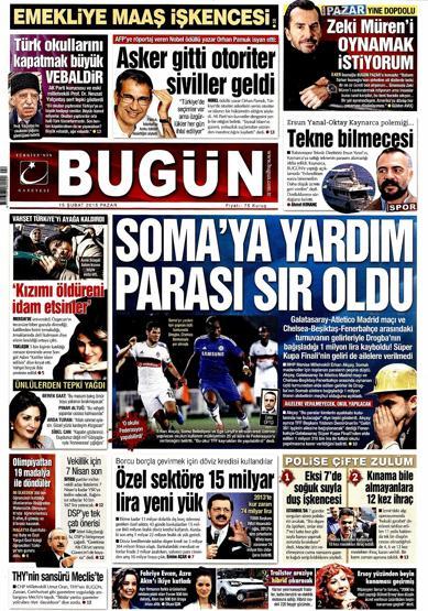 Gazete manşetleri (15-02-2015)
