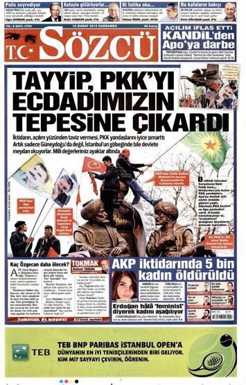 Gazete manşetleri (18 Şubat 2015)