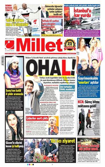Gazete manşetleri (18 Şubat 2015)
