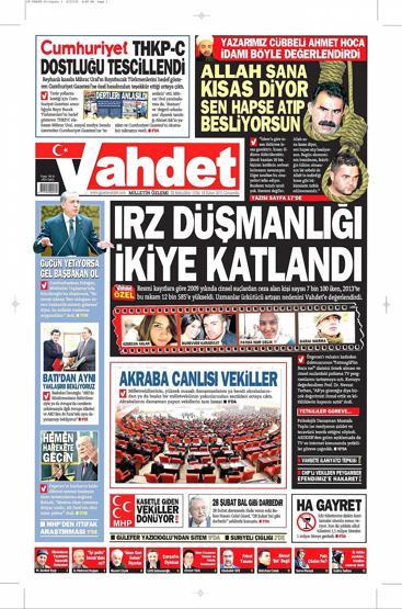 Gazete manşetleri (18 Şubat 2015)