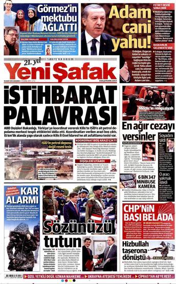 Gazete manşetleri (18 Şubat 2015)