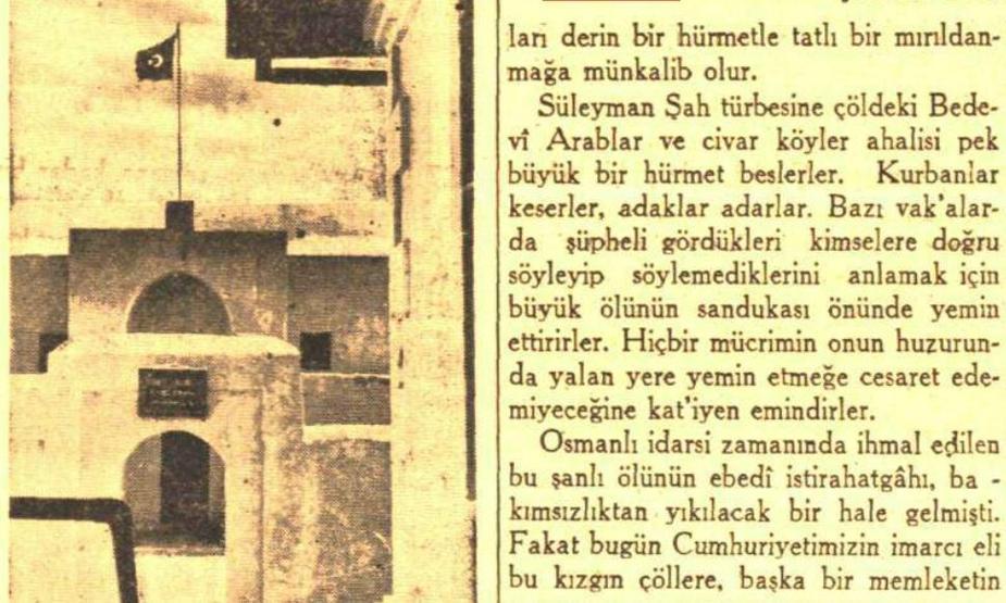 Süleyman Şah Türbesinin ilk yeri neresiydi