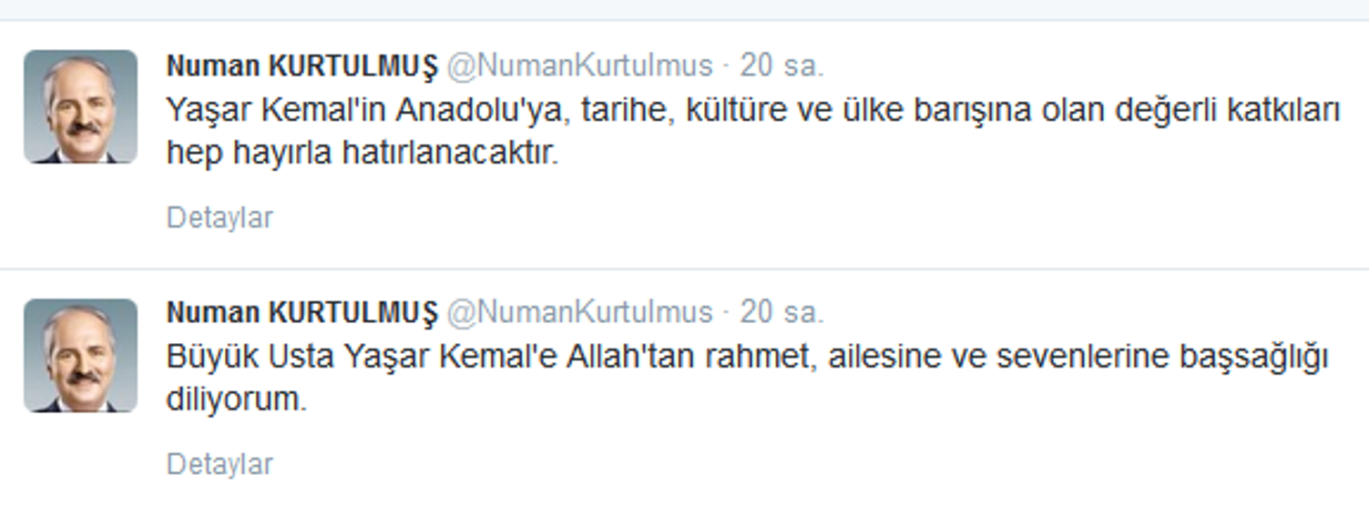 Ünlüler Yaşar Kemal‘e böyle veda etti