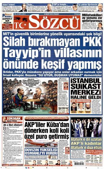 Gazete manşetleri (08 Mart 2015)