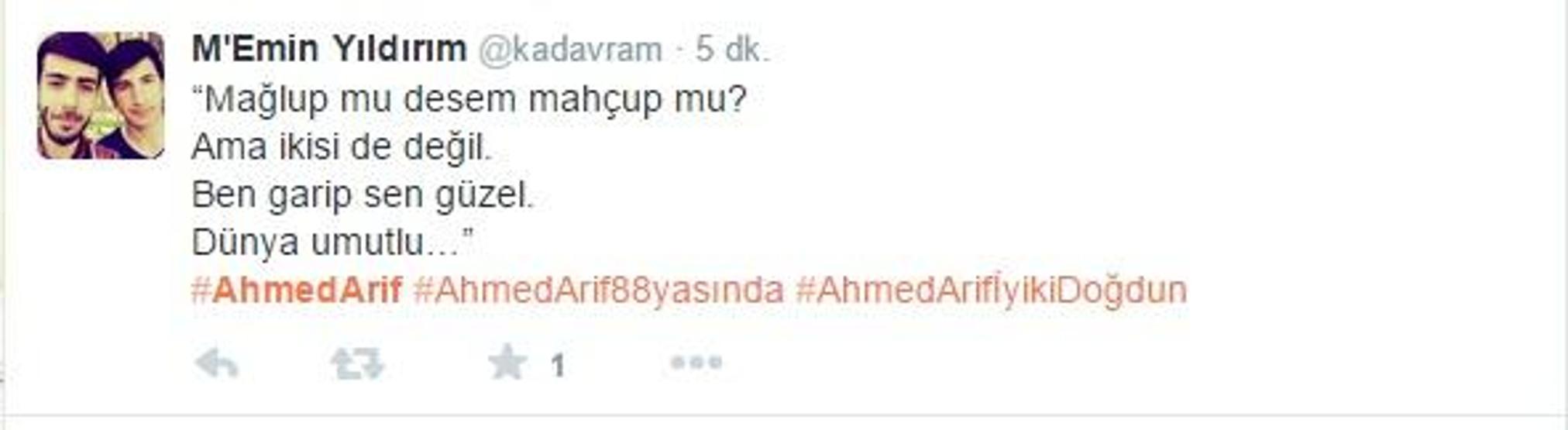 Ahmed Arif unutulmadı