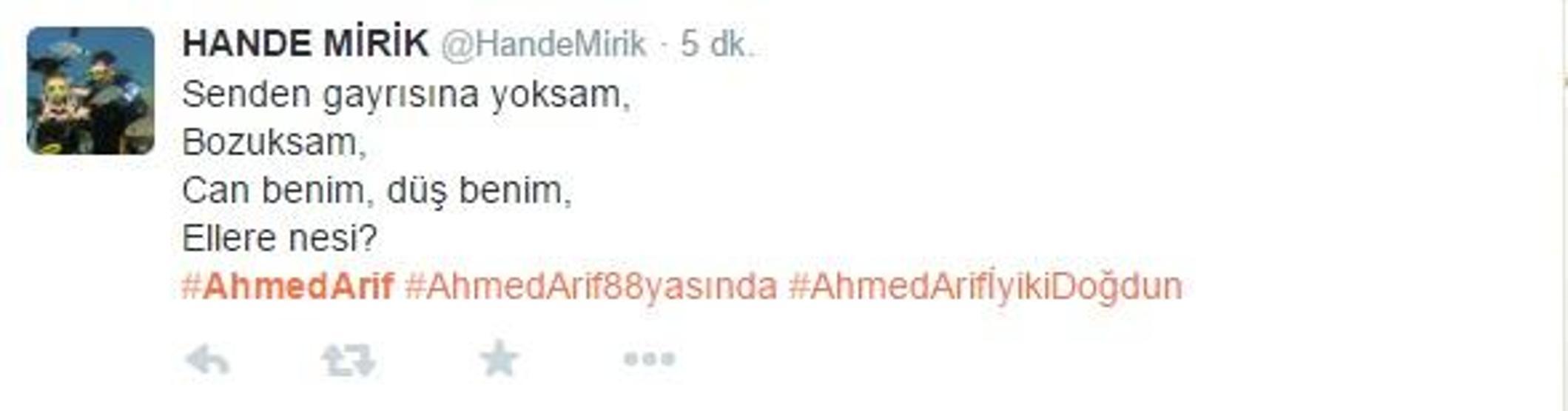 Ahmed Arif unutulmadı