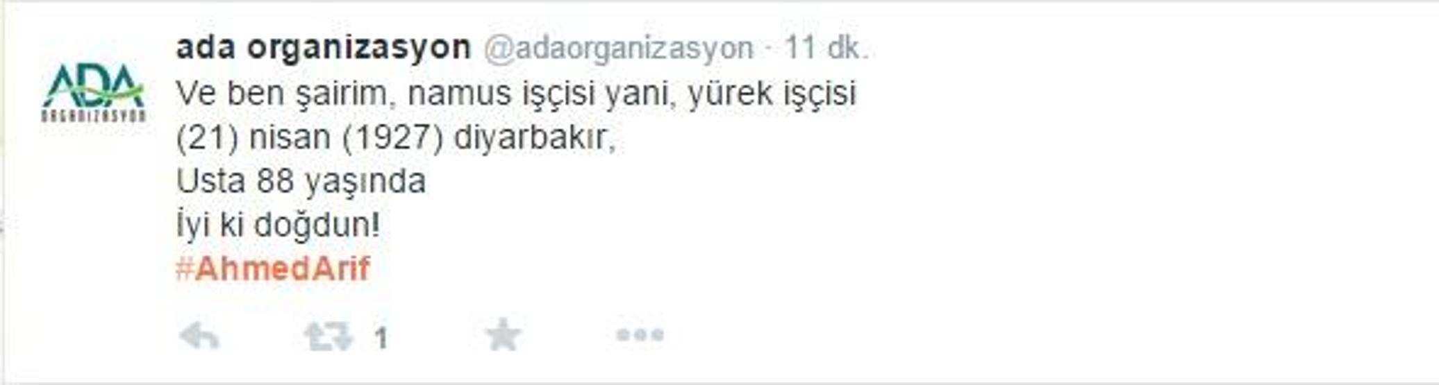 Ahmed Arif unutulmadı