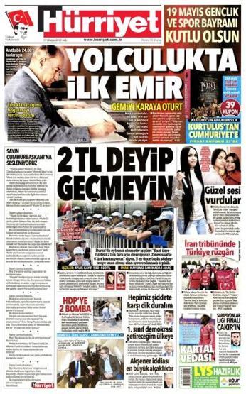 Günün gazete manşetleri (19 Mayıs 2015)