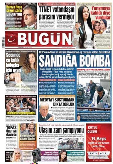 Günün gazete manşetleri (19 Mayıs 2015)