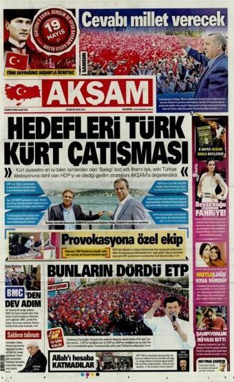 Günün gazete manşetleri (19 Mayıs 2015)
