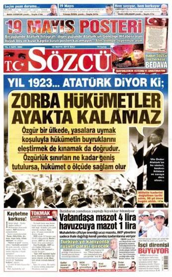Günün gazete manşetleri (19 Mayıs 2015)