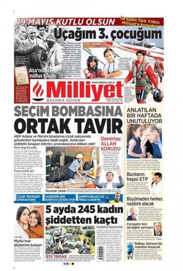 Günün gazete manşetleri (19 Mayıs 2015)