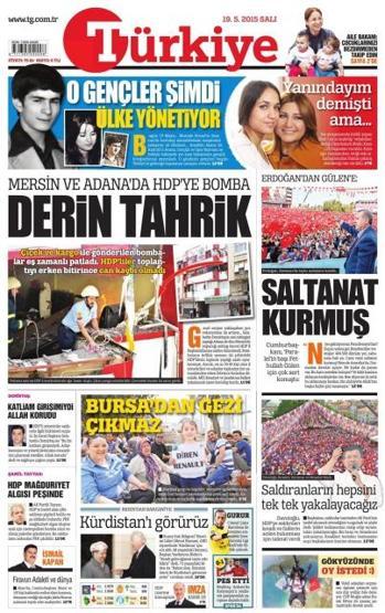 Günün gazete manşetleri (19 Mayıs 2015)