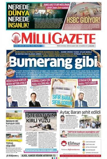 Günün gazete manşetleri (10 Haziran 2015)