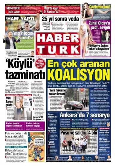 Günün gazete manşetleri (10 Haziran 2015)
