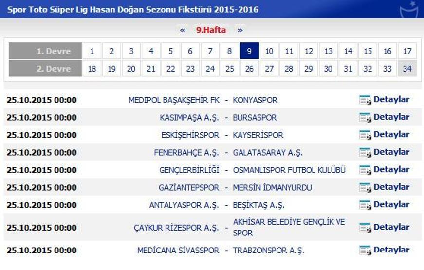 İşte hafta hafta Süper Lig fikstürü