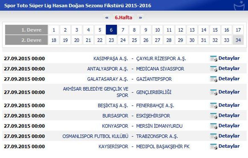 İşte hafta hafta Süper Lig fikstürü