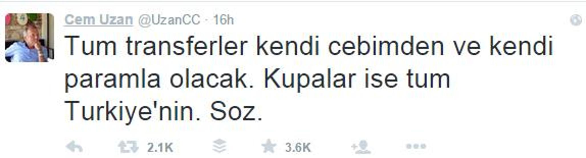 Cem Uzan bombayı patlattı