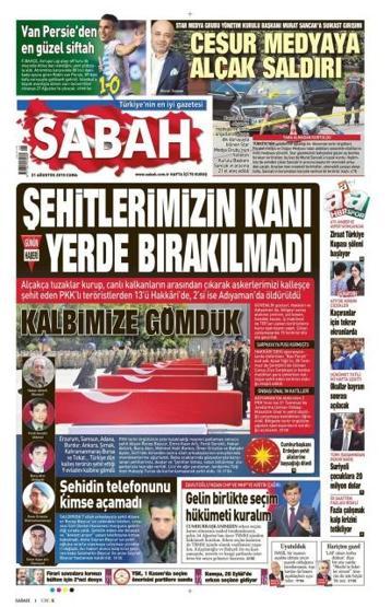 Gazete manşetleri (21.08.2015)