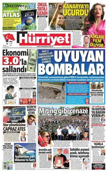 Gazete manşetleri (21.08.2015)