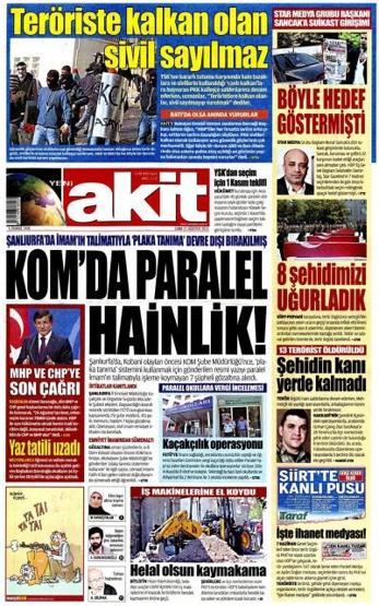 Gazete manşetleri (21.08.2015)