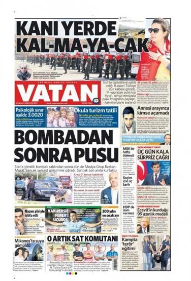 Gazete manşetleri (21.08.2015)