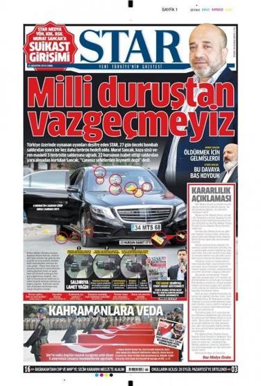 Gazete manşetleri (21.08.2015)